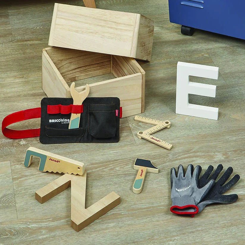 Janod - BricoKids DIY Tool Belt and Gloves Set