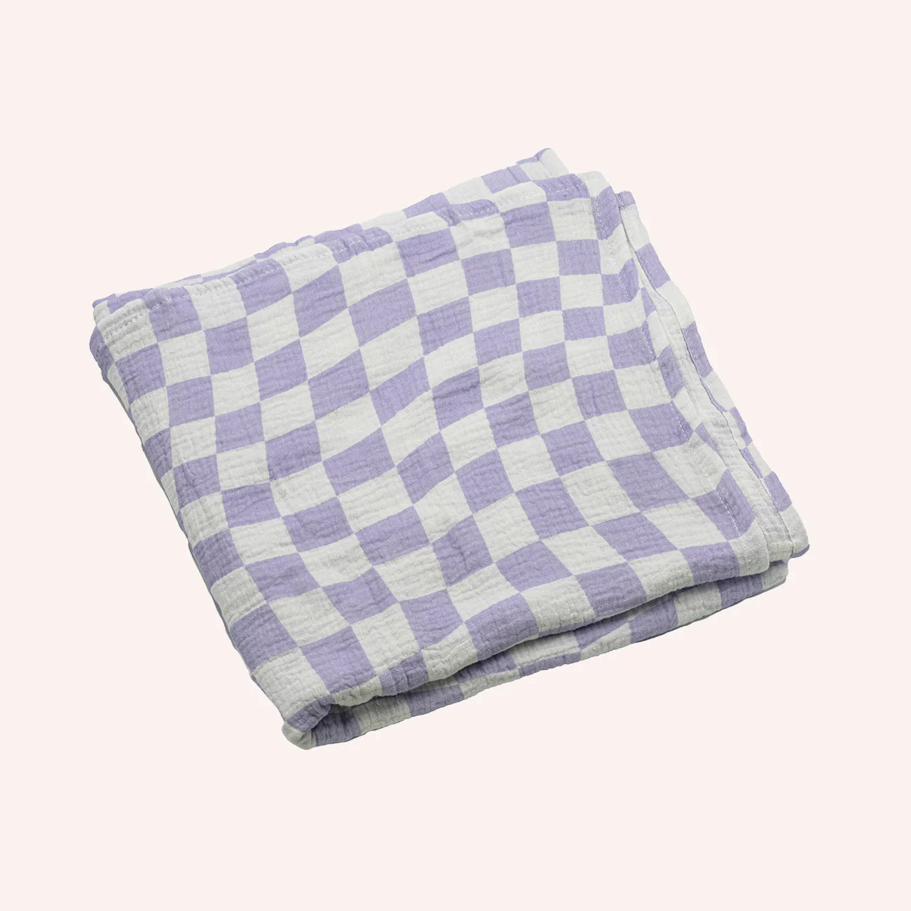 Golden Child Violet Checked Organic Cotton Baby Swaddle