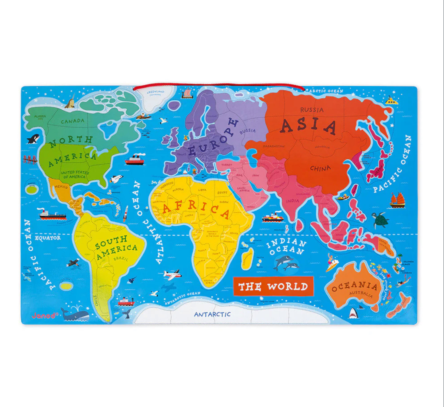 Janod - Magnetic World Map Puzzle