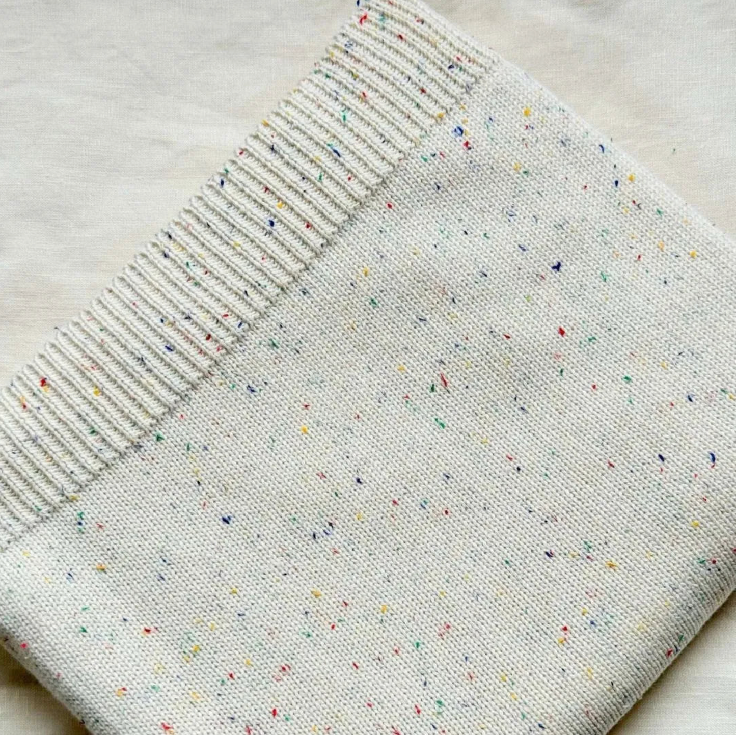 Organic Cotton Rainbow Fleck Knitted Baby Blanket