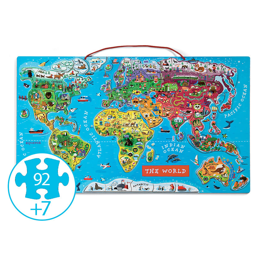 Janod - Magnetic World Map Puzzle