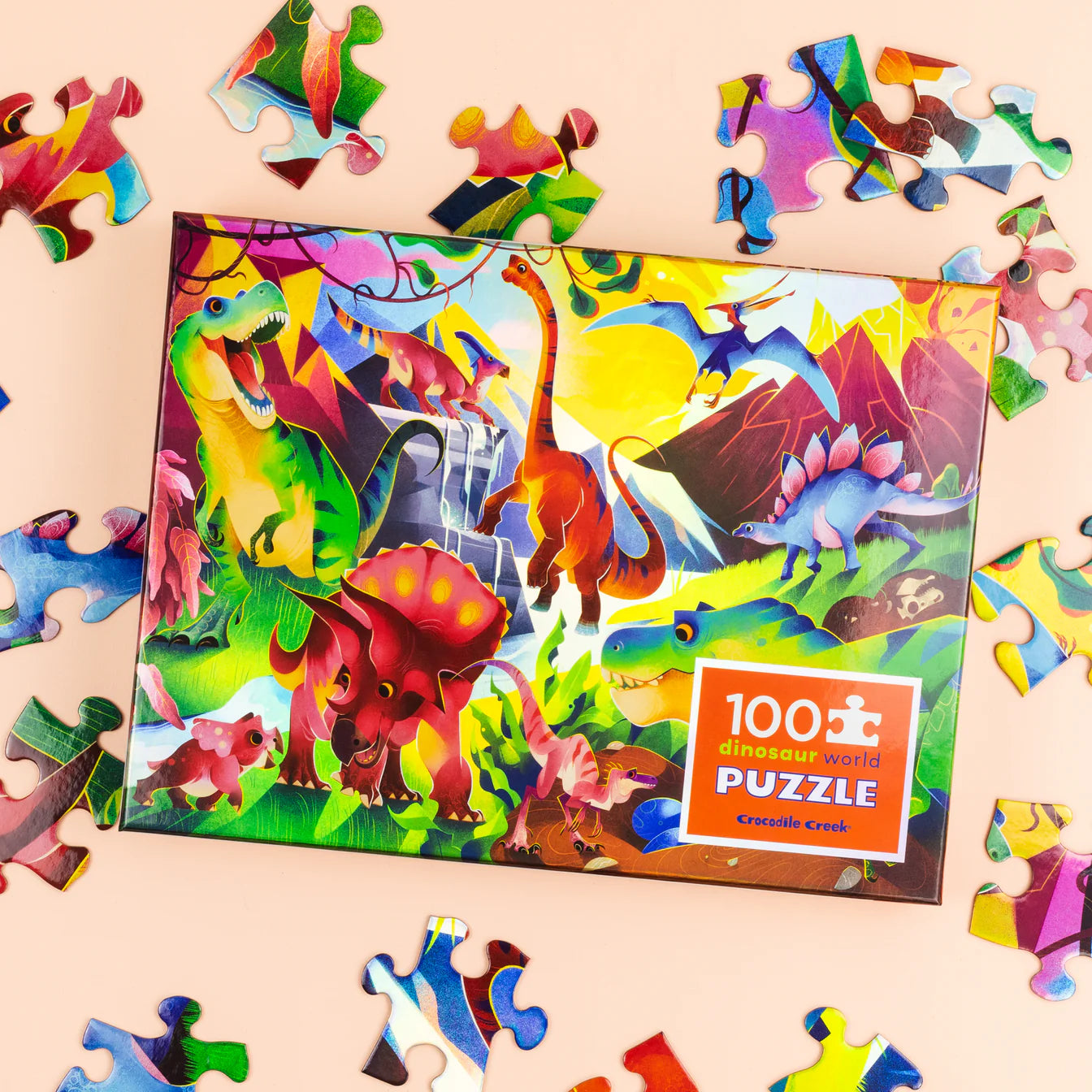 Crocodile Creek - Holographic Puzzle 100 pc - Dinosaur World