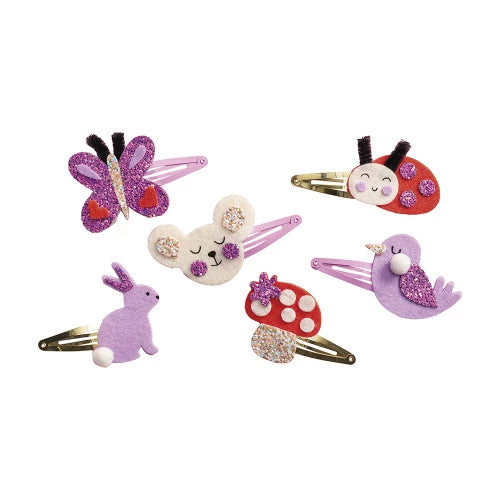 Janod- 6 Flower Garden Hair clips to Create