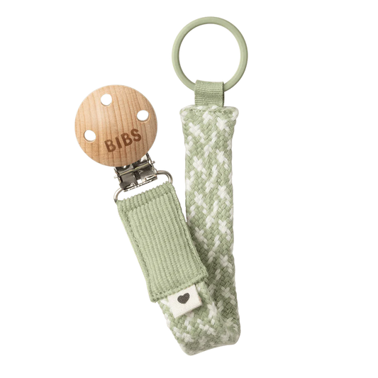 BIBS Pacifier Clip - Sage/Ivory