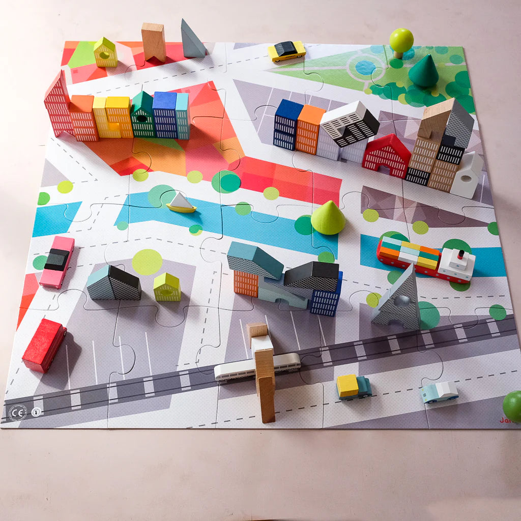 Janod - City Blocks and Puzzles Set