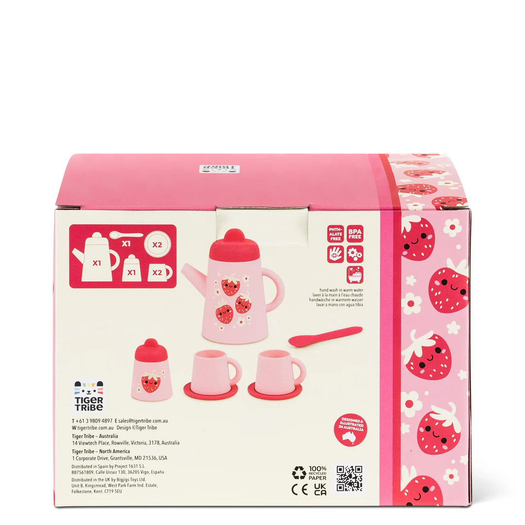 TigerTribe - Silicone Tea Set - Strawberry Patch