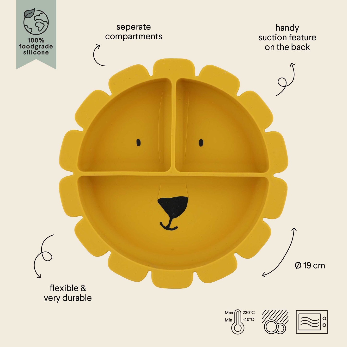 Trixie Silicone divided suction plate - Mr. Lion
