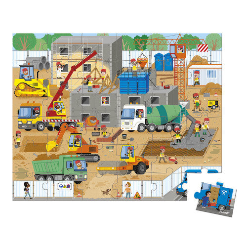 Janod - Construction Site Puzzle - 36 piece